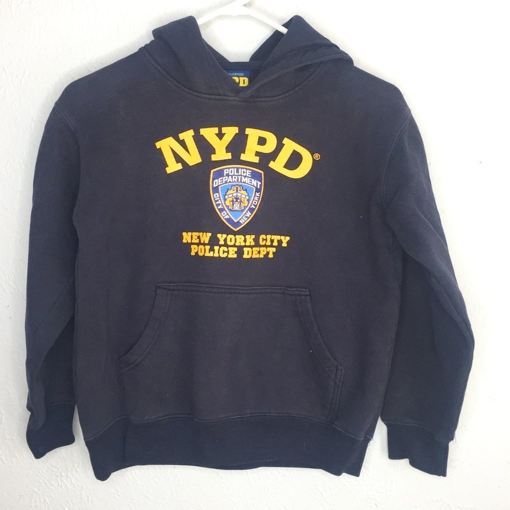 NYPD Officially Licensed blue hoodie with Logo on front and pockets boy's S 6/6X